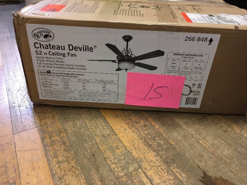 Hampton Bay Chateau De Ville 52 In Indoor Walnut Ceiling Fan With