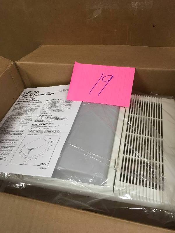 lot 19 image: Nutone 1,500-Watt Recessed Ceiling Heater with Light and Night-Light
