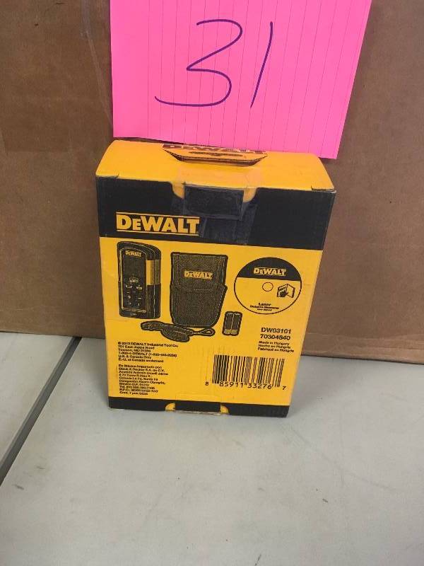 lot 31 image: DEWALT DW03101 330-Feet Laser Distance Measurer