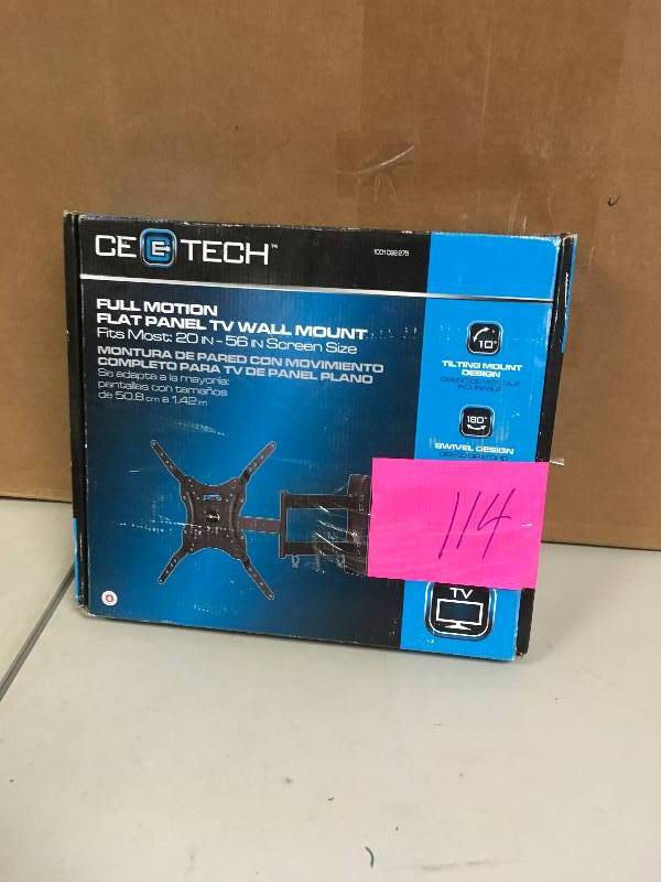 lot 114 image: CE TECH TV Mounts & Accessories Full Motion Wall Mount