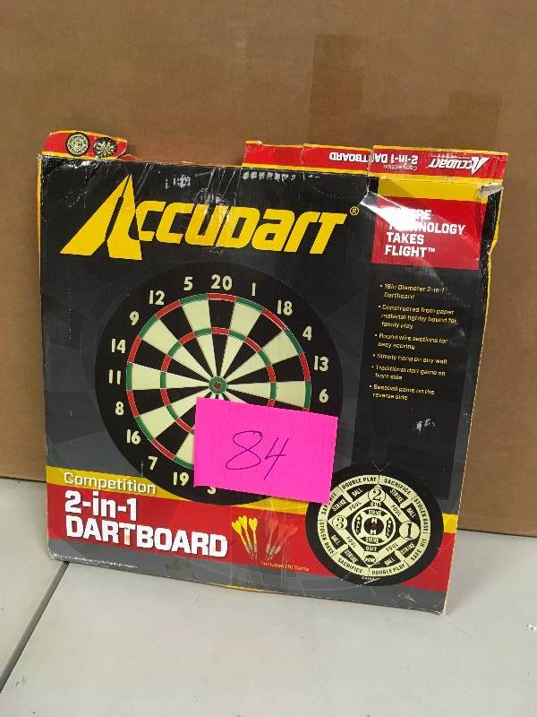 lot 84 image: Accudart 2 in 1 dartboard never used