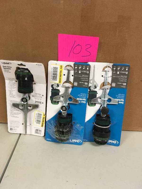 lot 103 image: Lot of 3 Orbit Sprinklers