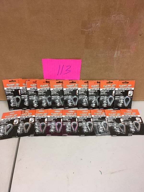 lot 113 image: Lot of 18 Clamp Sets