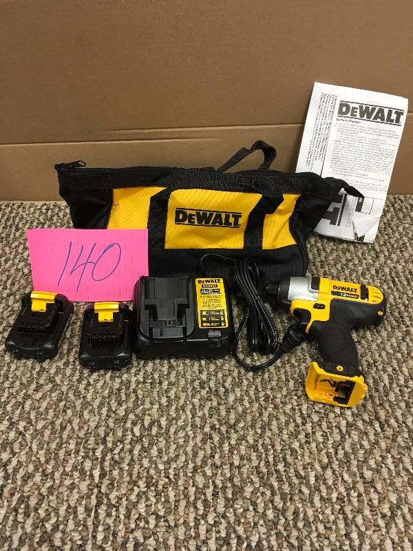 lot 140 image: Dewalt 12-Volt Lithium-Ion 14 in. Cordless Impact Driver in like new condition