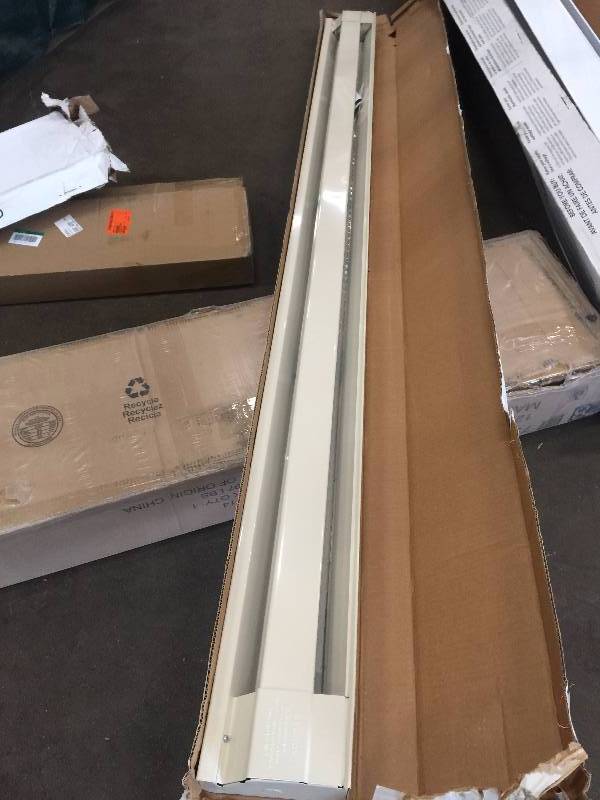 lot 5 image: Cadet 96 in. 2,0002,500-Watt 240-Volt Electric Baseboard Heater in Almond Model # 8F2025A  open box never used