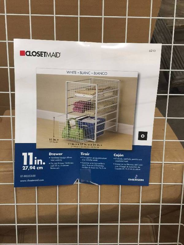 lot 21 image: ClosetMaid 21 in. x 11 in. x 17 in. Ventilated Wire Drawer open box never used