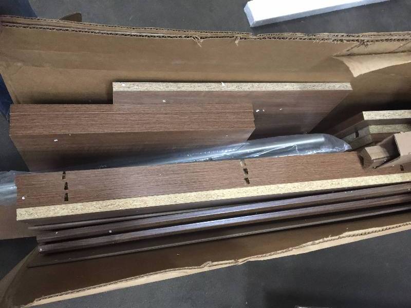 lot 24 image: ClosetMaid Impressions 25 in. Walnut Standard Closet Kit open box never used