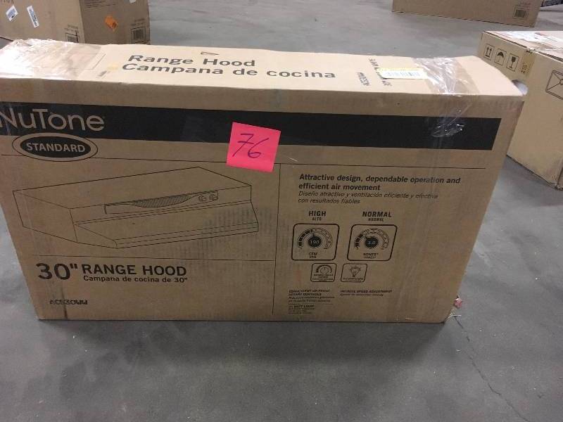lot 76 image: Nutone 30 in Range hood white