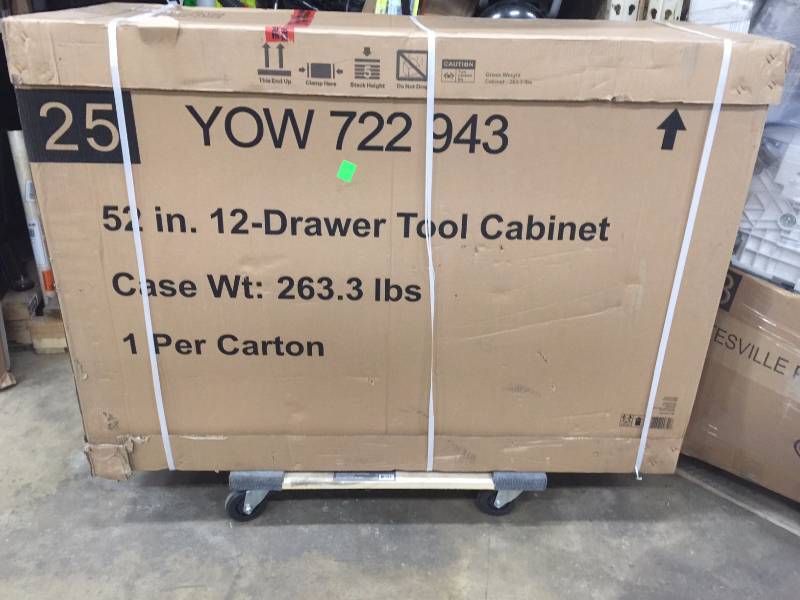 lot 92-1 image: Husky 52 in. 12-Drawer Tool Cabinet NEW