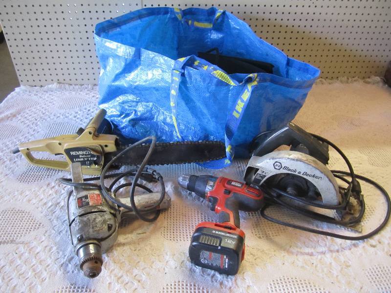 lot 125 image: Large Canvas Bag Full of Misc Power...