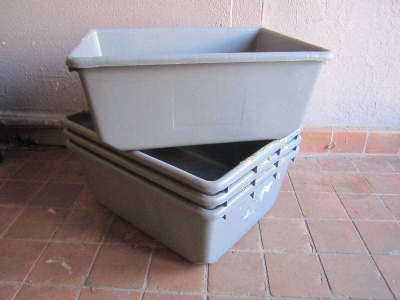 lot 145 image: Lot of 4 Large Plastic Bins 24 x 1...
