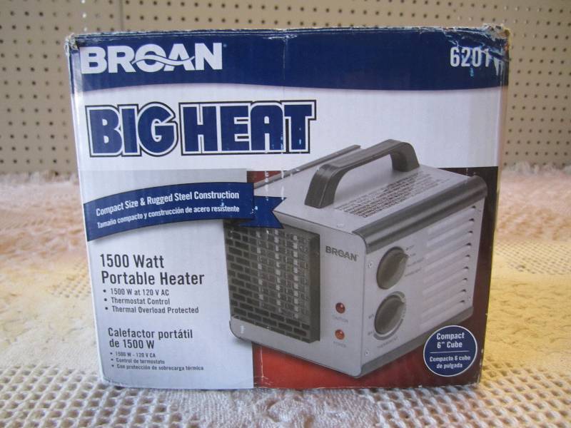 lot 165 image: Broan Big Heat 1500 Watt Portable H...