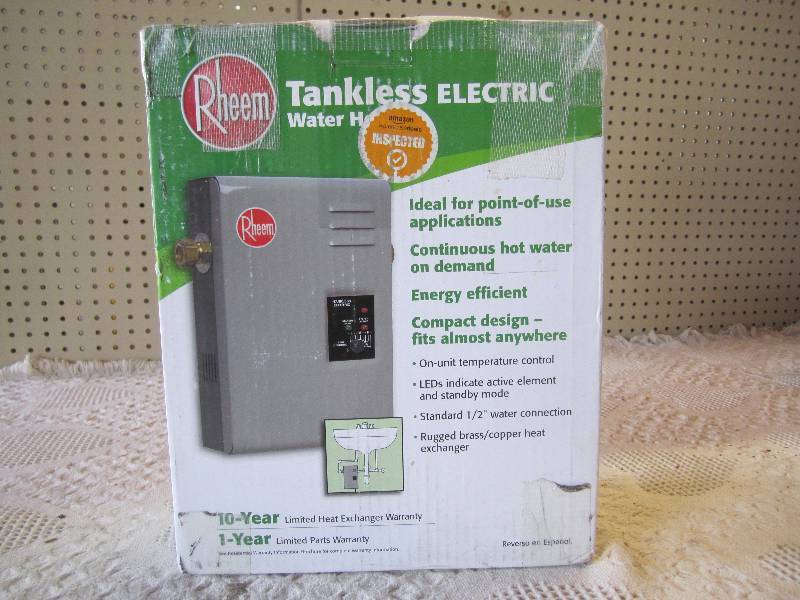 lot 189 image: Rheem Tankless Electric Water Heate...