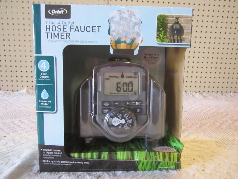 lot 204 image: Orbit 1 Dial 4 Outlet Hose Faucet T...