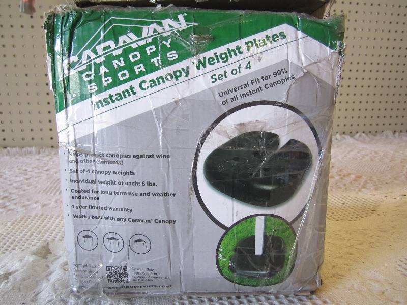 lot 220 image: Set of 4 Instant Canopy Weight Plat...