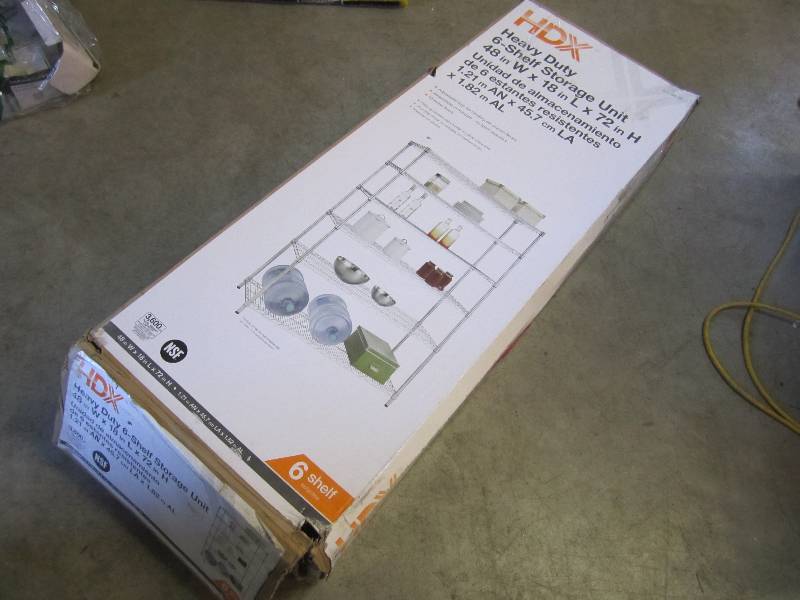 lot 225 image: HDX Heavy Duty 6-Shelf Storage Unit...