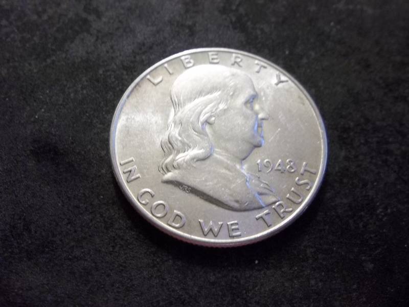 lot 105 image: 1948  Franklin Half Dollar