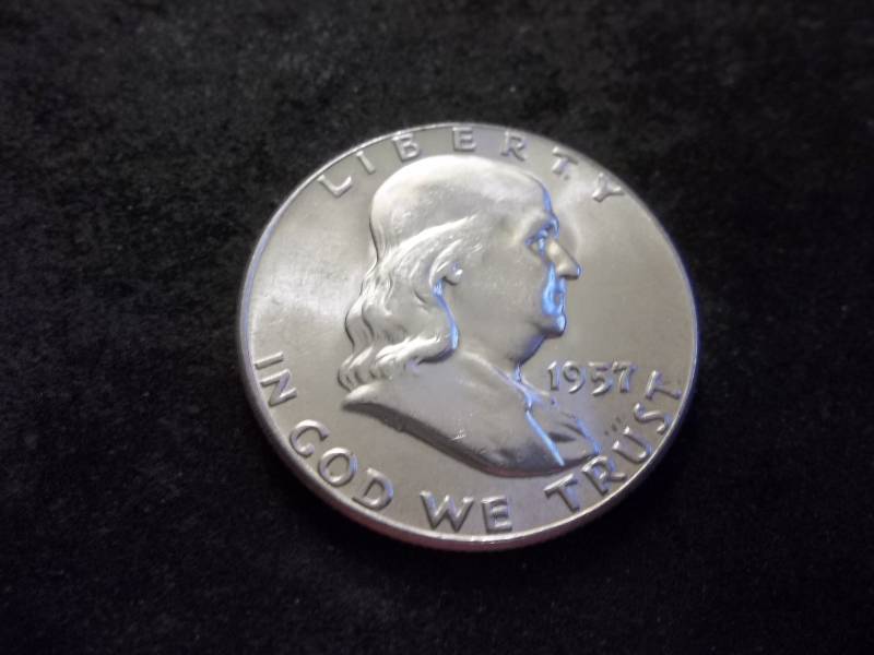 lot 124 image: 1957  Franklin Half Dollar