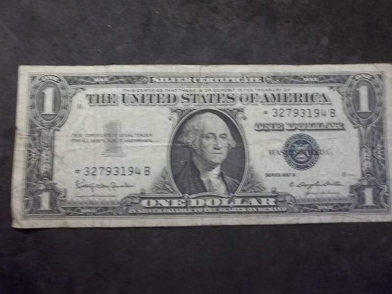 lot 137 image: US Silver Certificate Series 1957 B Star Note
