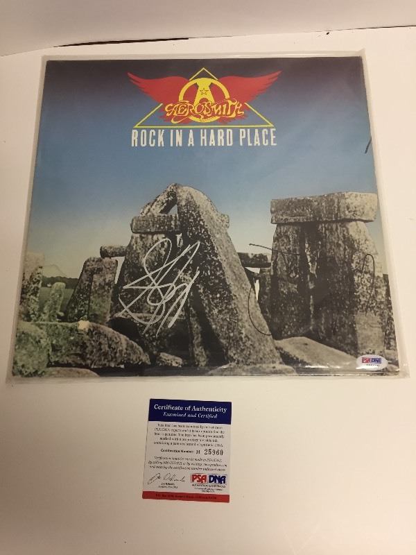lot 6 image: Steven Tyler Joe Perry Autographed Aerosmith Album PSA DNA