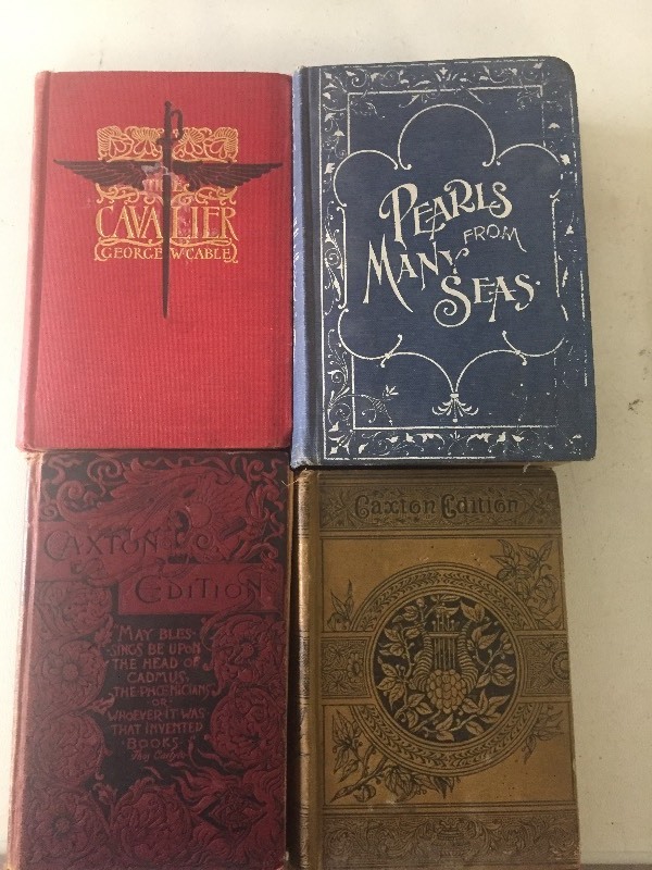 lot 43 image: Antique Books - Pearls from Many Seas, Cavalier, Ivanhoe (Caxton Edition), Pilgrims Progress