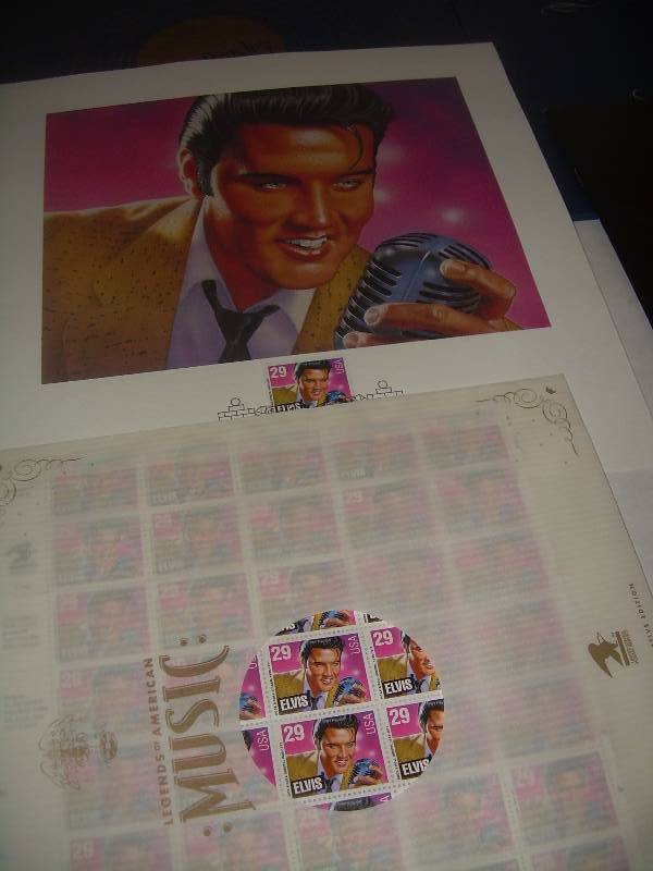 ELVIS STAMP BOOK AND STAMPS