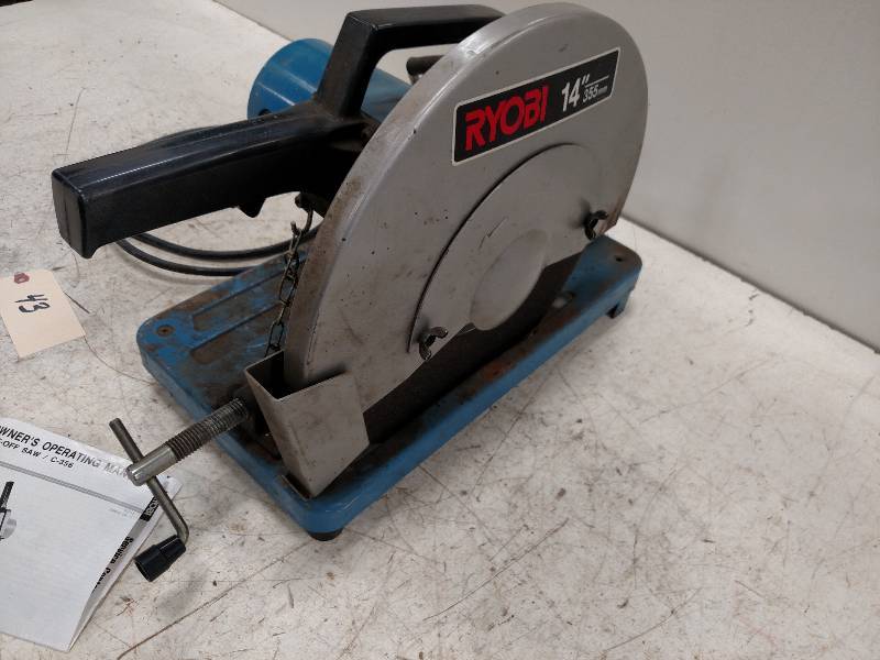 lot 43 image: Ryobi 14 Abrasive Chop Saw...