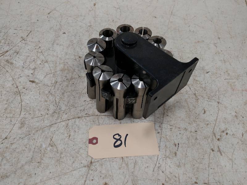 lot 81 image: R8 Collet Set with Rack...