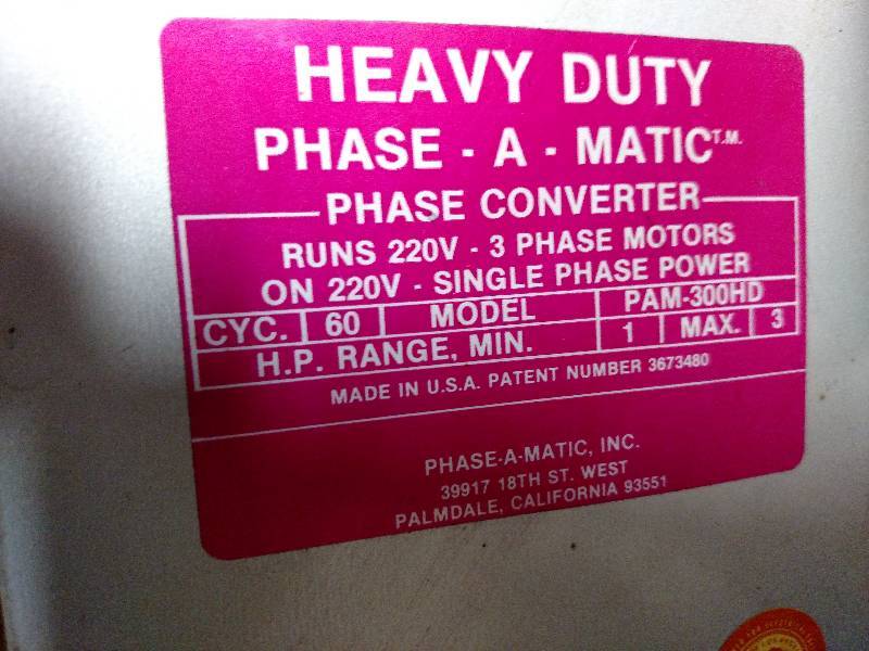 lot 12 image: Phase-A-Matic Heavy Duty Static Pha...