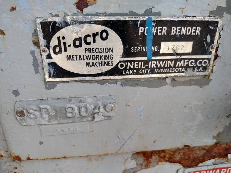 lot 14 image: Diacro Power Bender, 3 hp, 208-220...