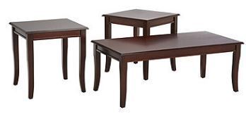 MLD 3pc Square Table Set Brown