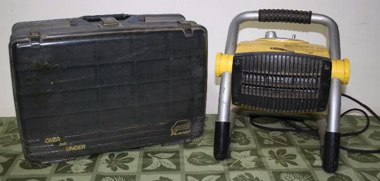 lot 84 image: Space Heater and Tackle Box
