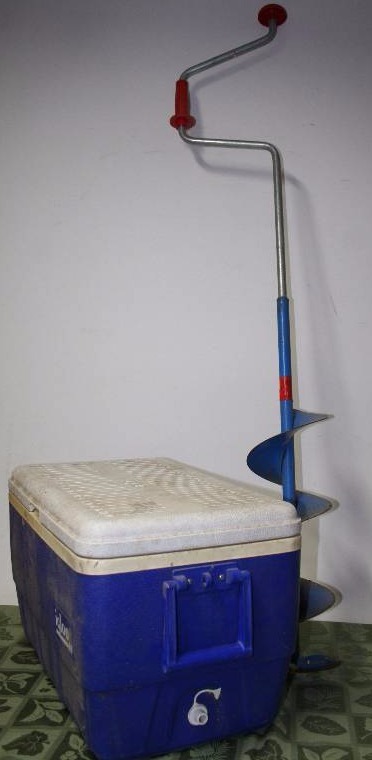 lot 95 image: Ice Auger and Cooler