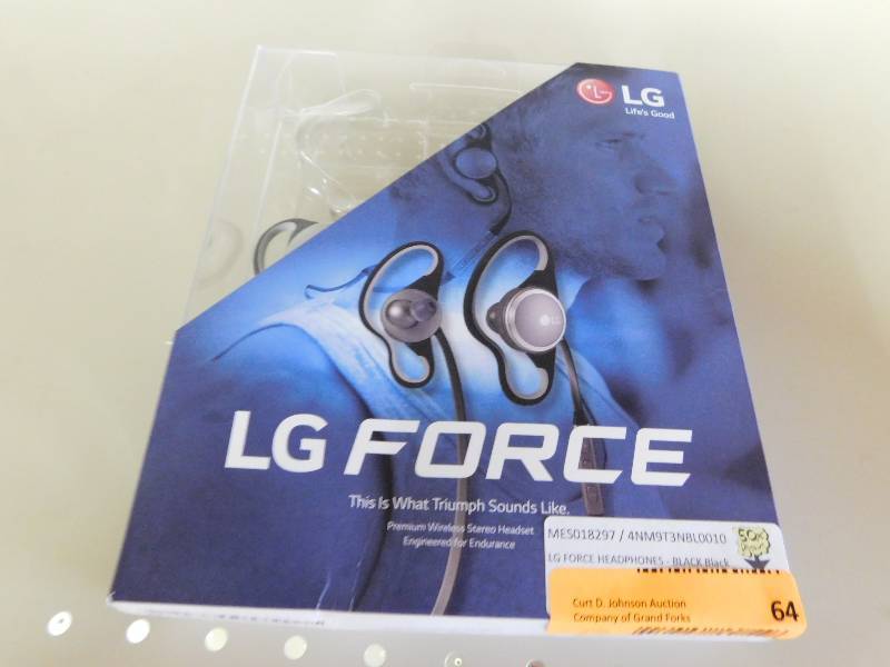 lot 64 image: LG FORCE HEADPHONES - BLACK, MSRP $104.99