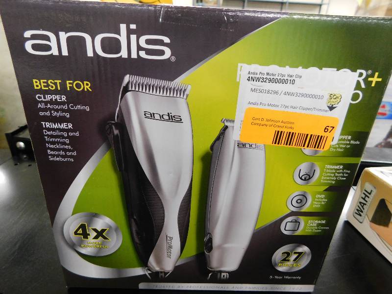 lot 67 image: Andis Pro Motor 27pc Hair ClipperTrimmer Combo, MSRP $74.99