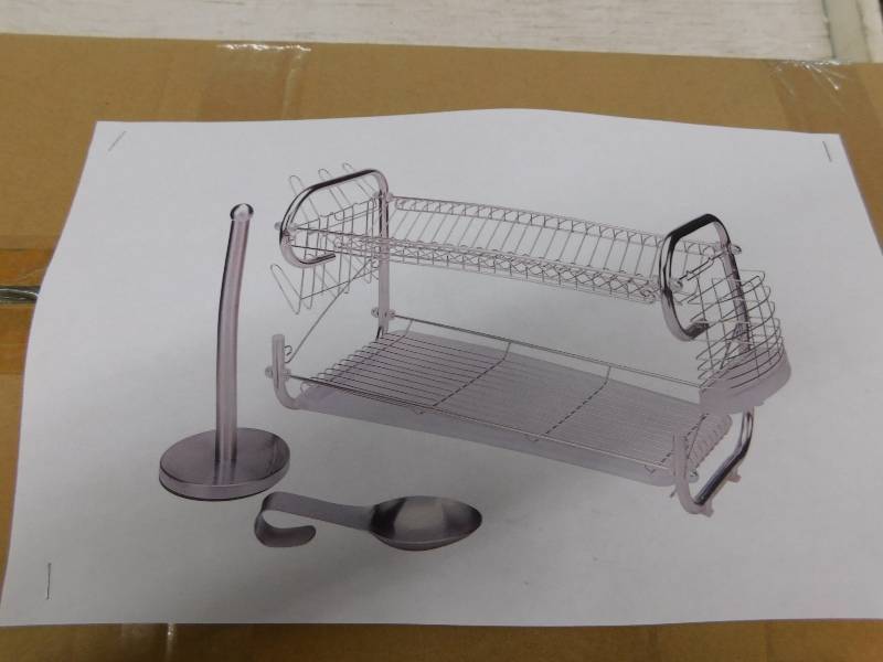 lot 77 image: Alcove 3pc SS kitchen organizer, MSRP $44.99, NEEDS ASSEMBLY, STOCK PHOTO