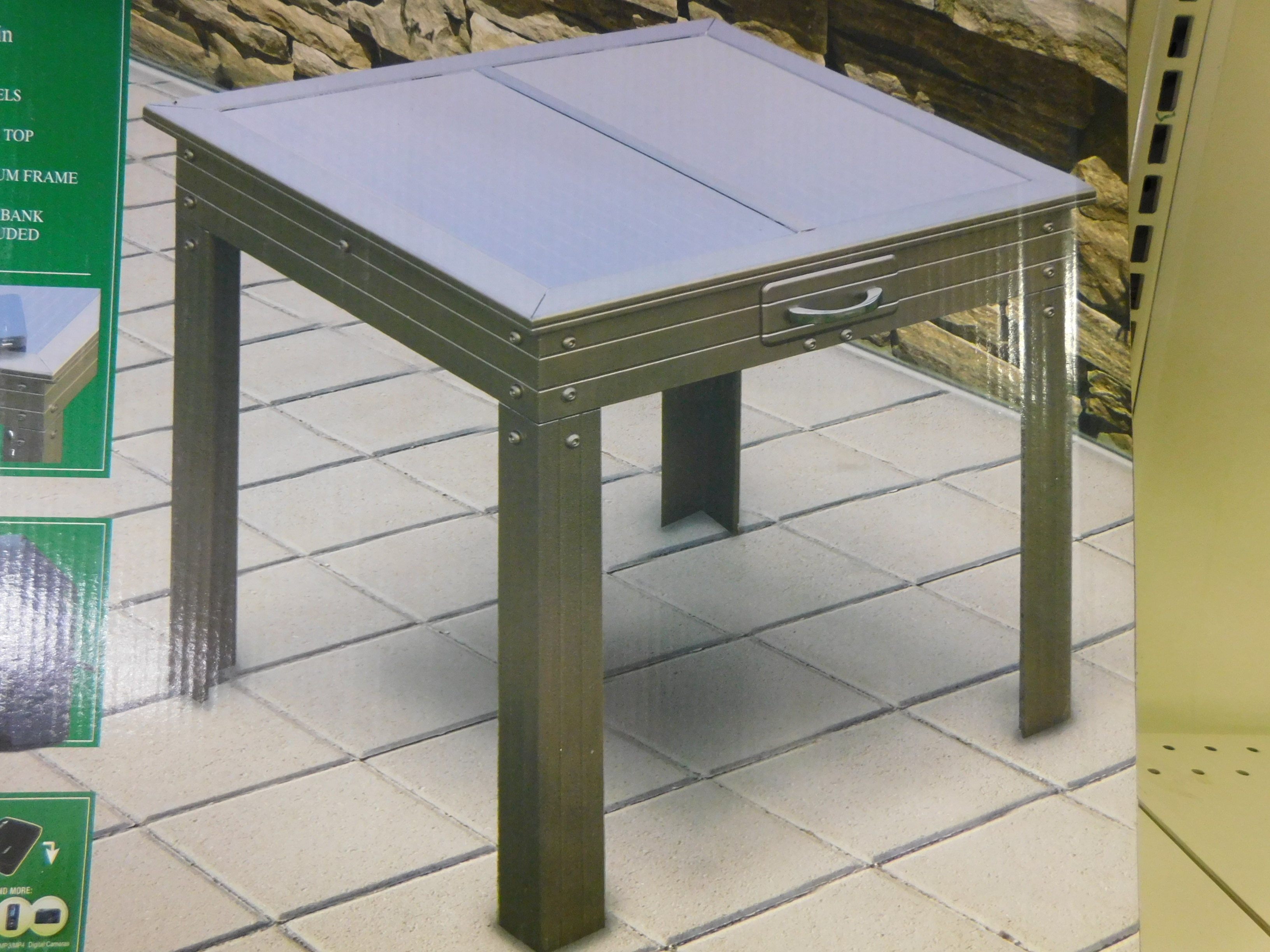 lot 93 image: Savana Solar Power Patio Table, MSRP $87.99