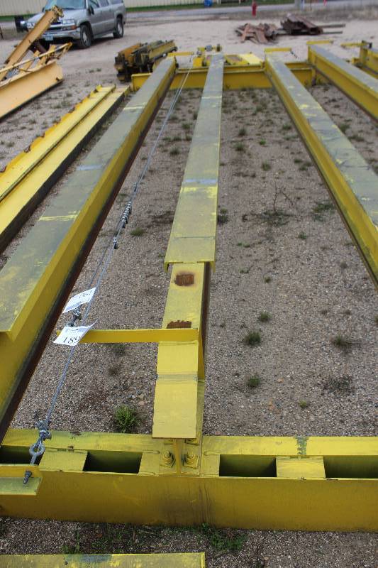 lot 190 image: Manual PushPull Overhead Bridge Crane 27 Foot x 2 Ton