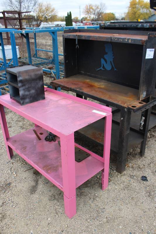 lot 209 image: Lot of (2) Metal Work Table