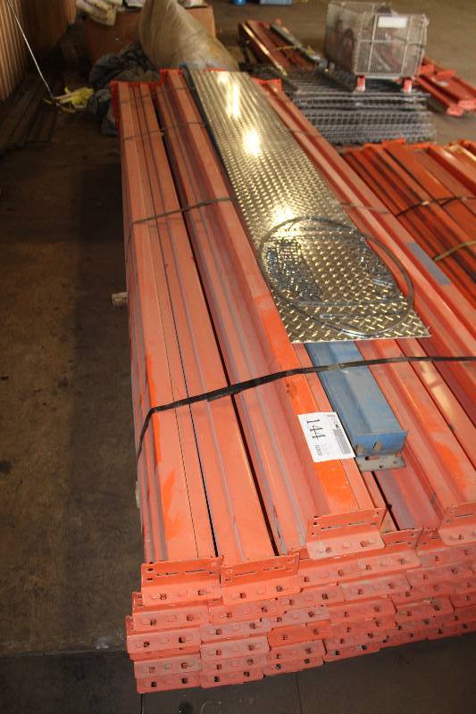 lot 144 image: Pile Lot of (51) Pallet Racking 144in. Steel Cross Beams