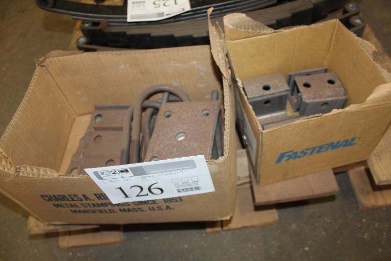 lot 126 image: Lot of (2) Boxes of Steel Mounting Brackets, Hardware