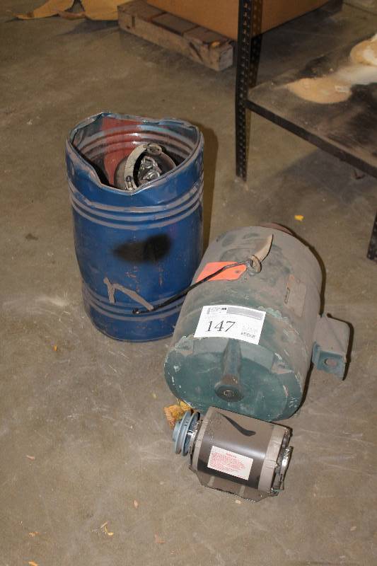 lot 147 image: Pile Lot of (2) Motors w Hoist Chains