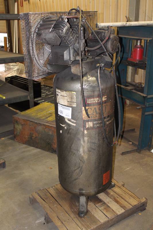 lot 48 image: Campbell-Hausfeld Classic Cast Iron 60-Gallon Industrial Air Compressor