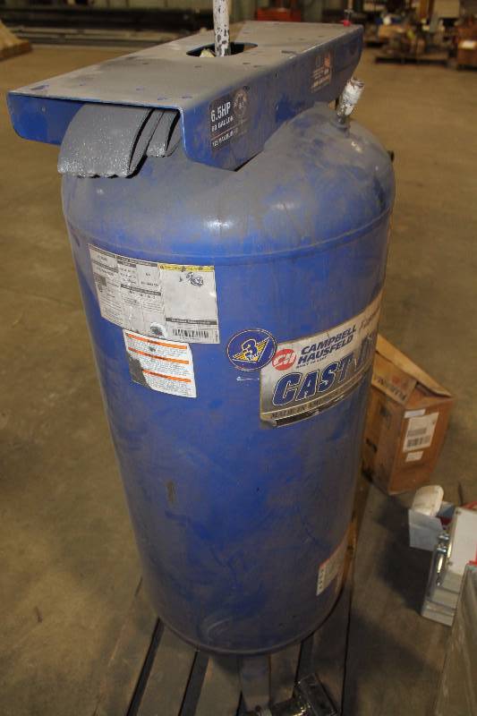 lot 49 image: Campbell-Hausfeld Cast Iron Farmhand 80-Gallon High-Capacity Air Storage Tank