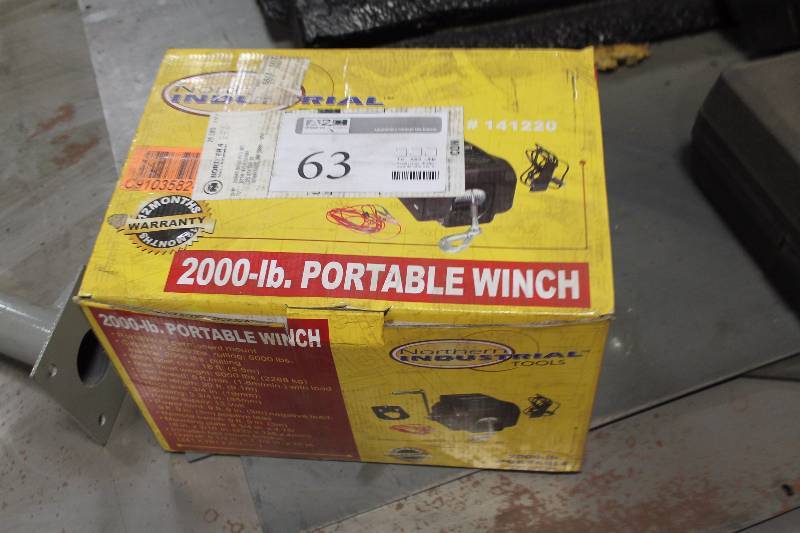 lot 63 image: Northern Industrial Tools 1-Ton Portable Winch