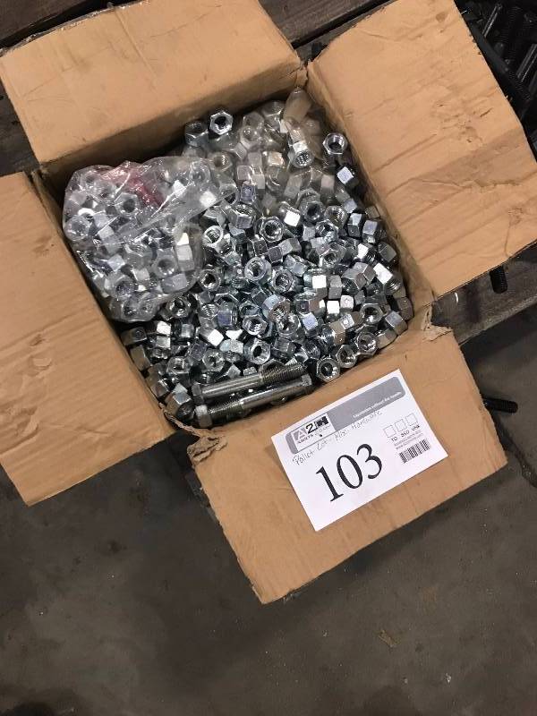 lot 103 image: Pallet Lot of Misc Hardware - Bolts & Nuts Sets