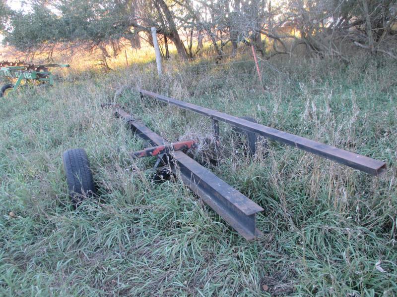 lot 106 image: Homemade Header Trailer on I Beam Frame Trailer