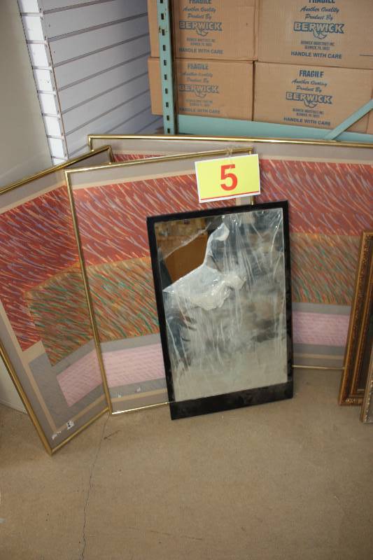 3 Signed Lithographs and Mirror