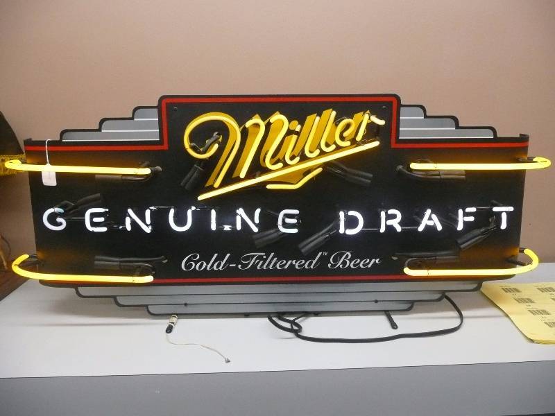 miller genuine draft neon light