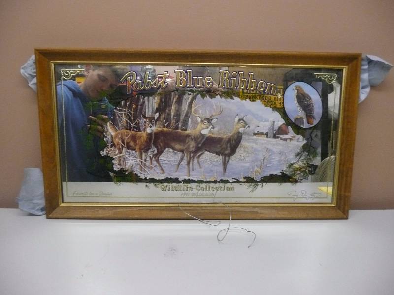 PABST BLUE RIBBON WILDLIFE COLLECTION MIRROR - 1991 WHITETAILS